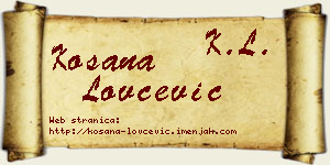 Kosana Lovčević vizit kartica